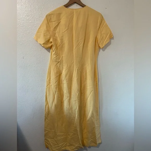 Orvis Vintage yellow button dress size 12 - Picture 4 of 8